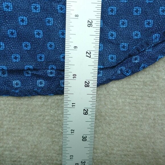Perry Ellis Button Up Shirt Long Sleeve Men S Blue Circle Pattern 100% Cotton - Picture 6 of 6